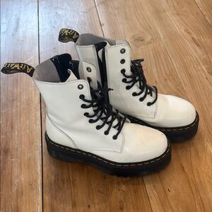 Dr. Martens White Leather Women's Boots 39